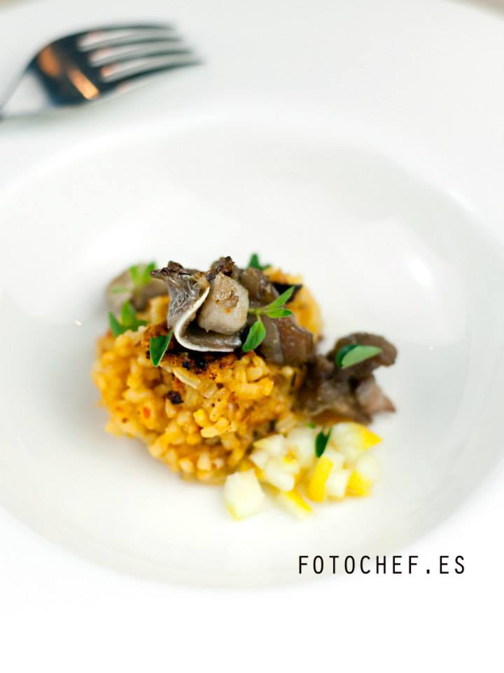 Arroz con cerdo y puré de coliflor